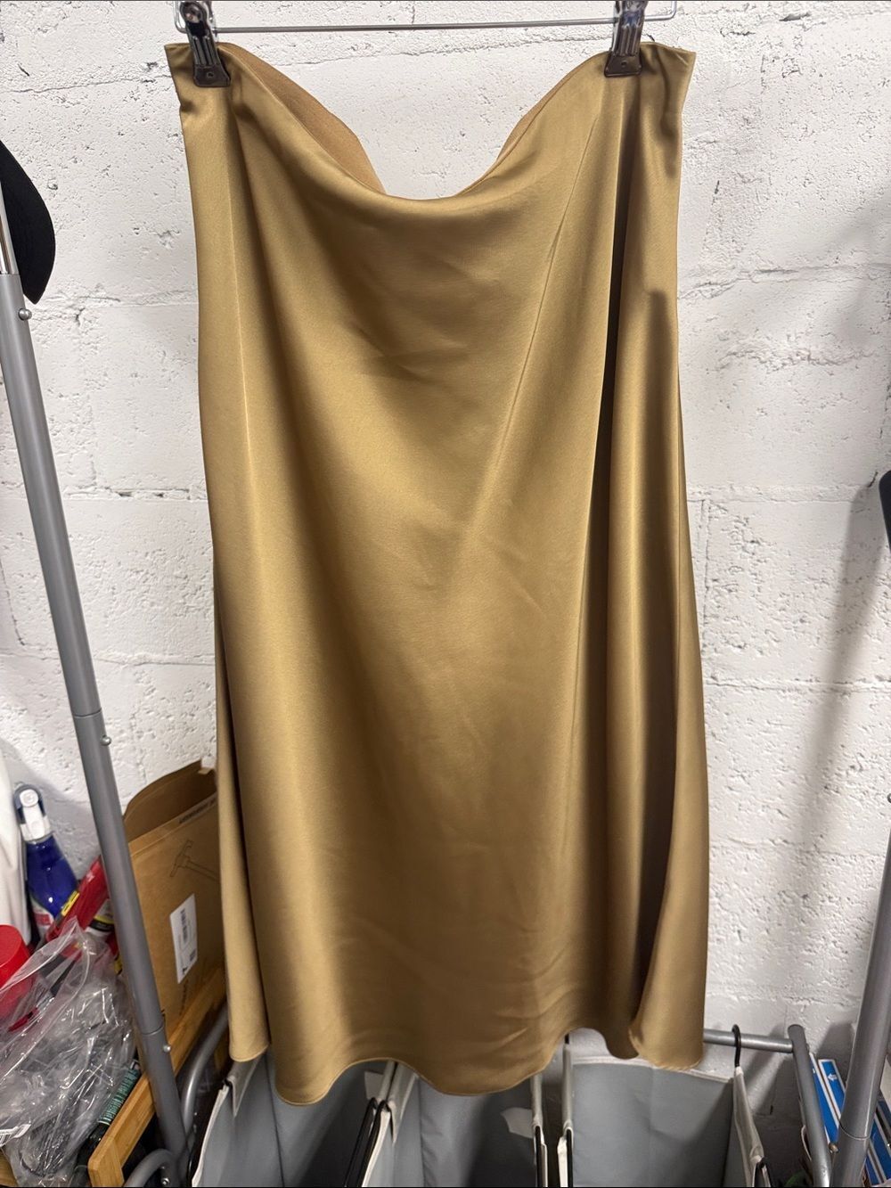 Elegant Gold Satin Slip Skirt - Women - J. CREW - Size Large - BRAND NEW